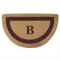 Nedia Home Nedia Home 02055B Single Picture - Brown Frame 22 x 36 In. Half Round Heavy Duty Coir Doormat - Monogrammed B O2055B